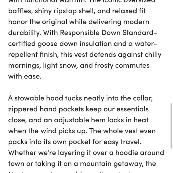 North Face 96 Retro Nuptse Down Puffer Vest 700 White Large Mint Condition - Picture 10 of 11